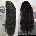 Natural color preplucked bleached knots human hair lace wigs for black women jerry curl frontal wig semi human hair wig vendors